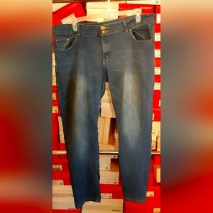 City Ink Gently used size 22 medium wash faded straight leg stretchy jeans